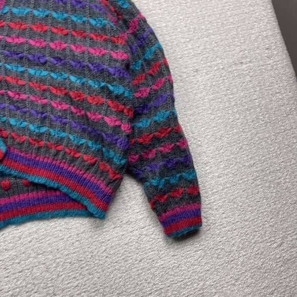 VTG Separate Scene Chunky Knit Cardigan Sweater Retro Women Sz M Wool Blend - Picture 3 of 12